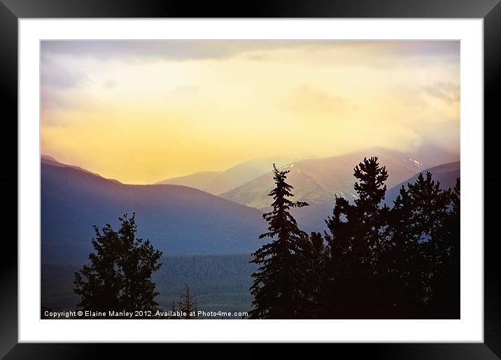Late Afternoon in the Rocky Mountains Framed Mounted Print by Elaine Manley