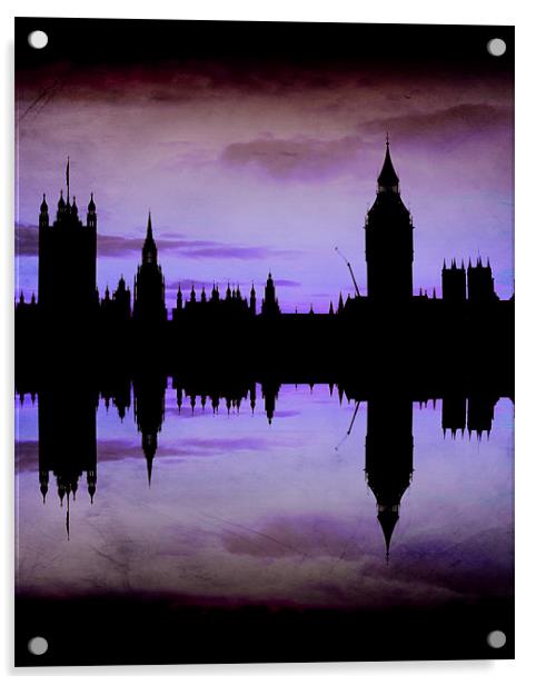 Purple London Acrylic by Heather Newton