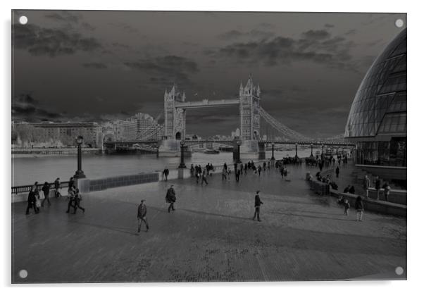 Southbank London Digital Art Acrylic by David Pyatt