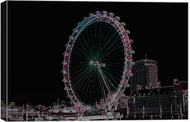 London Eye Digital Art Canvas Print by David Pyatt
