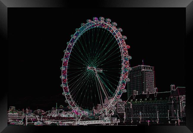 London Eye Digital Art Framed Print by David Pyatt