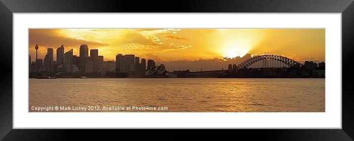 Shadows of a Firey City Framed Mounted Print by Mark Lucey