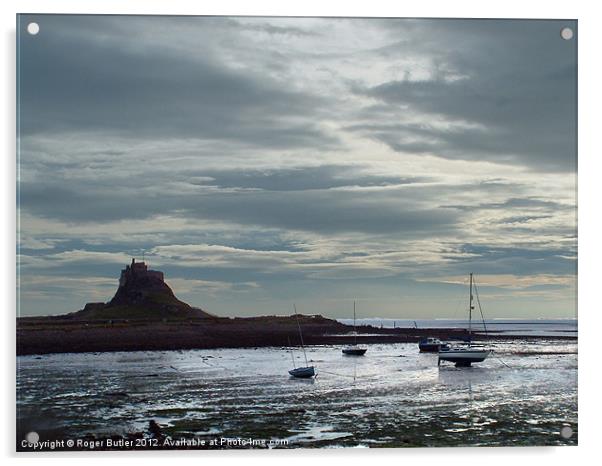 Lindisfarne Castle after a Shower Acrylic by Roger Butler
