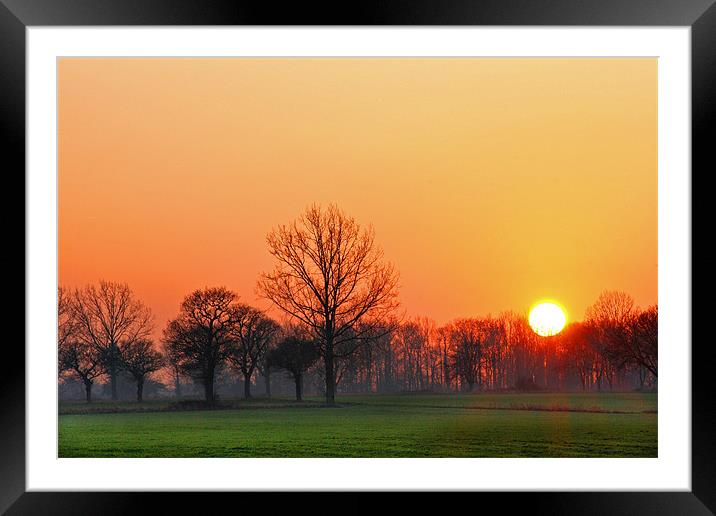 A Winter Sunset Framed Mounted Print by Sandi-Cockayne ADPS