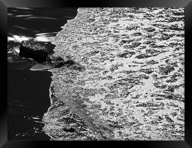 Black Beach Framed Print by Mary Lane