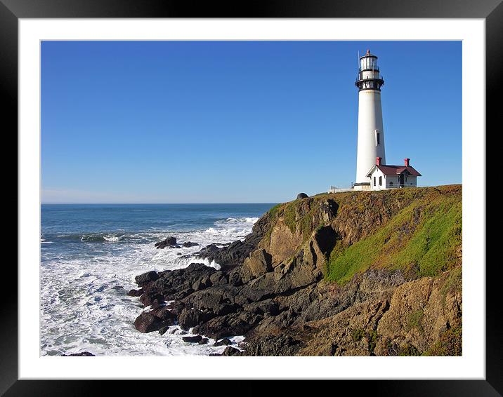 Pigeon Point Lighthouse Framed Mounted Print by Mary Lane