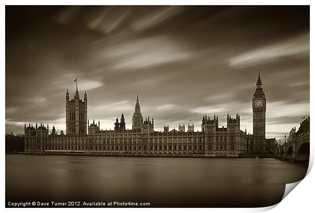 Houses of Parliament, Westminster, London Print by Dave Turner