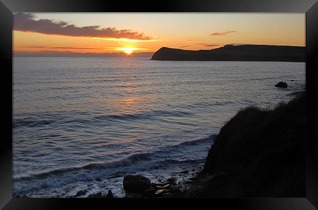 Sunset Kinard Beach Framed Print by barbara walsh