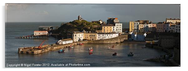 Tenby Harbour Acrylic by Creative Photography Wales