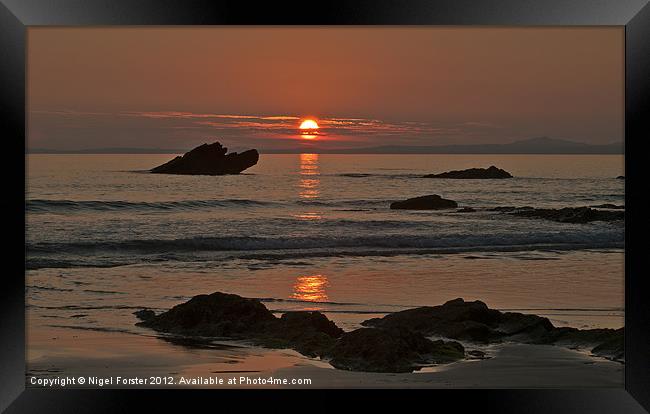 Sunset at Broadhaven Framed Print by Creative Photography Wales