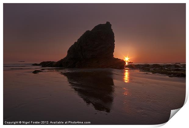 Broadhaven sunset Print by Creative Photography Wales