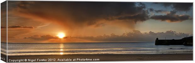 Saundersfoot Sunrise Canvas Print by Creative Photography Wales