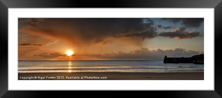 Saundersfoot Sunrise Framed Mounted Print by Creative Photography Wales