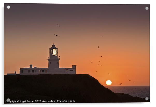 Strumble Head Sunset Acrylic by Creative Photography Wales