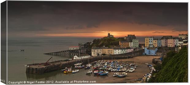 Tenby Sunrise Canvas Print by Creative Photography Wales
