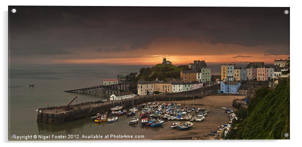 Tenby Sunrise Acrylic by Creative Photography Wales