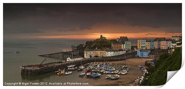 Tenby Sunrise Print by Creative Photography Wales