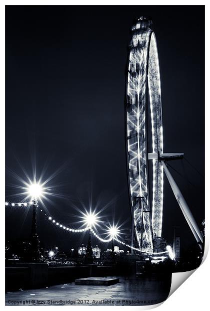 London Eye Night Shot Print by Izzy Standbridge