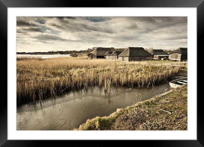 Thatched roofs Hickling Framed Mounted Print by Stephen Mole