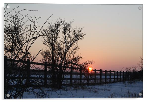 Sunset in Suffolk Acrylic by mark philpott