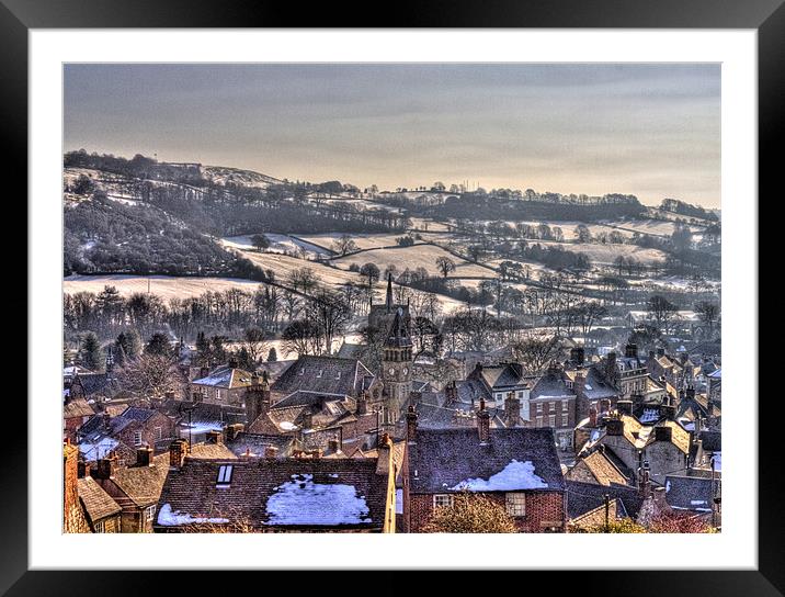 Wirksworth From Above Framed Mounted Print by Alison Streets