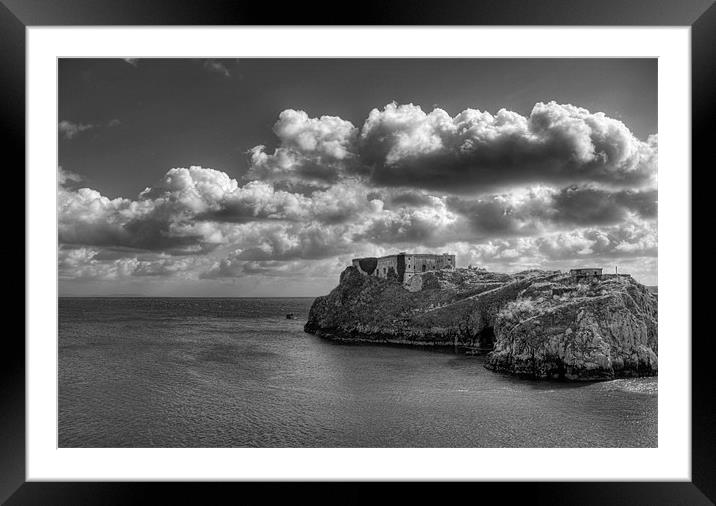 St Catherines Rock Tenby Pembrokeshire Framed Mounted Print by Steve Purnell