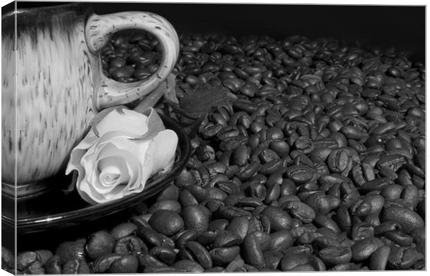 Love Coffee, Black or White Canvas Print by Daves Photography