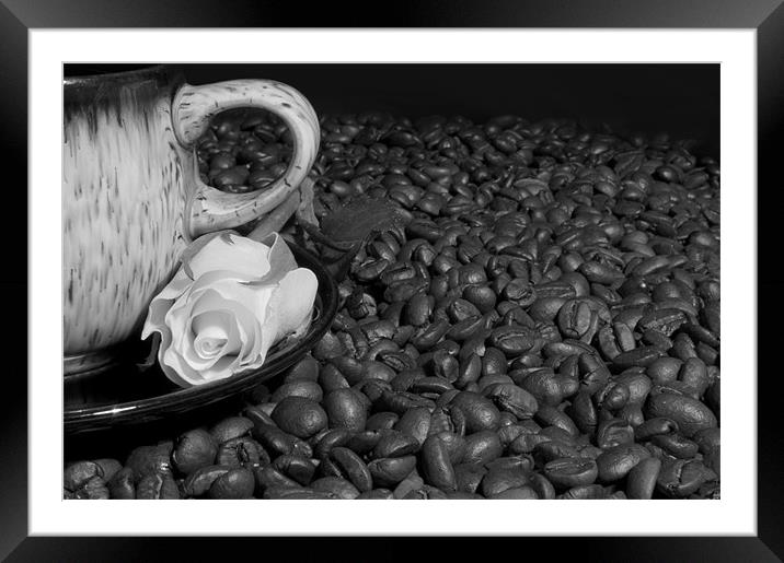 Love Coffee, Black or White Framed Mounted Print by Daves Photography