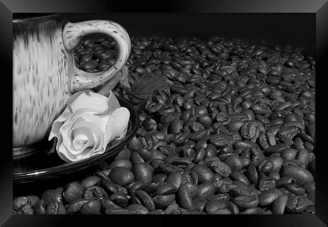 Love Coffee, Black or White Framed Print by Daves Photography