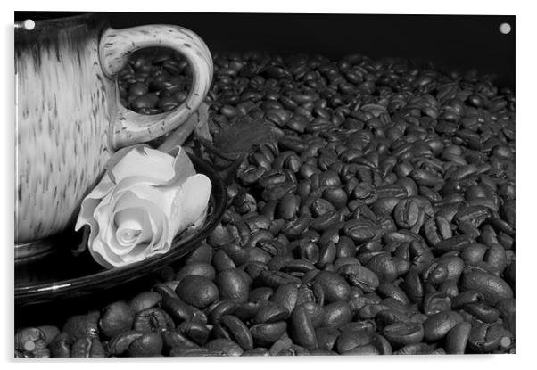 Love Coffee, Black or White Acrylic by Daves Photography