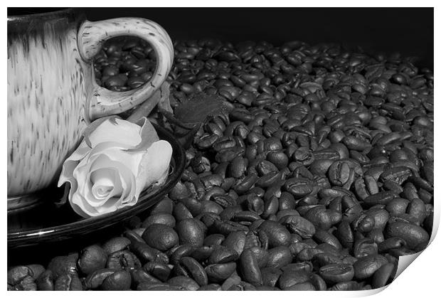 Love Coffee, Black or White Print by Daves Photography