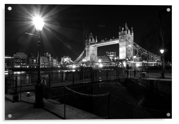 Tower Bridge At Night Acrylic by David Pyatt