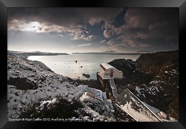 St Justinians Winter view Framed Print by Creative Photography Wales