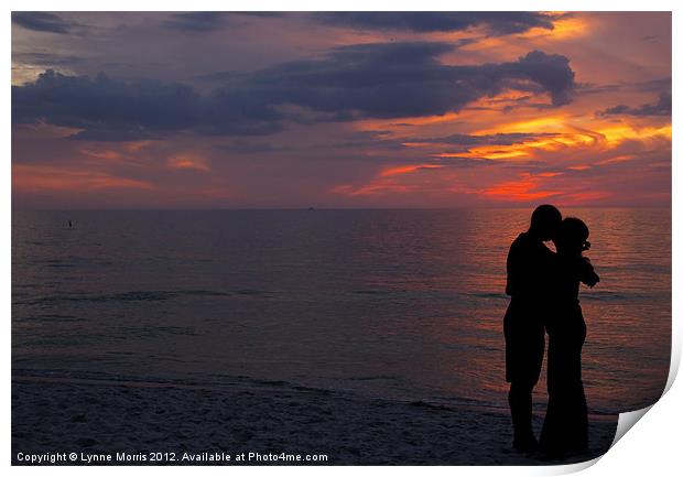 A Romantic Sunset Print by Lynne Morris (Lswpp)