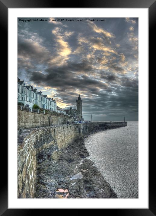 The breakwater Framed Mounted Print by Andrew Driver