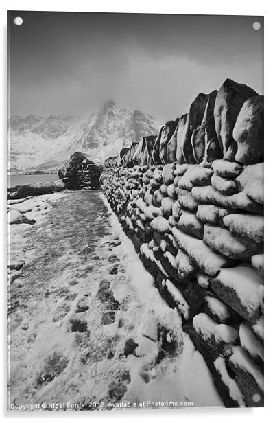 Snowy wall Acrylic by Creative Photography Wales