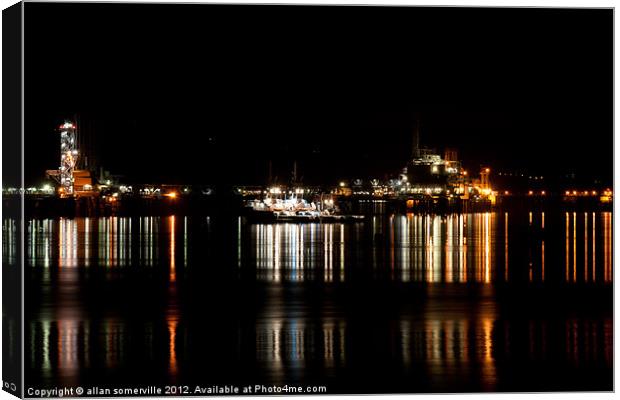 hound point at night Canvas Print by allan somerville