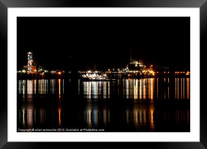 hound point at night Framed Mounted Print by allan somerville