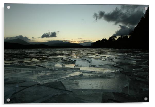 Icy Loch Morlich Acrylic by James Buckle