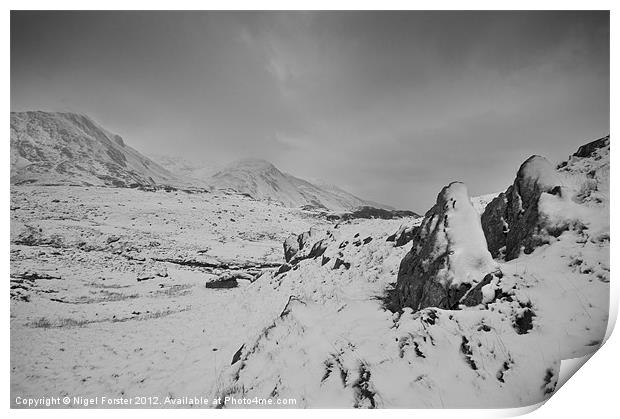 Winter Rock Print by Creative Photography Wales
