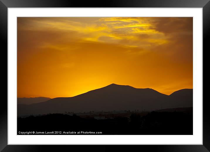 Lanzarote Sun Set Framed Mounted Print by James Lavott