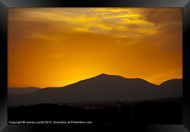 Lanzarote Sun Set Framed Print by James Lavott
