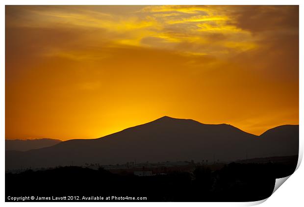 Lanzarote Sun Set Print by James Lavott