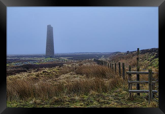 Blanchland lead mine chimney Framed Print by Northeast Images