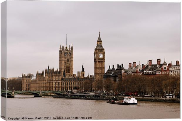 Wintry Westminster Canvas Print by Karen Martin