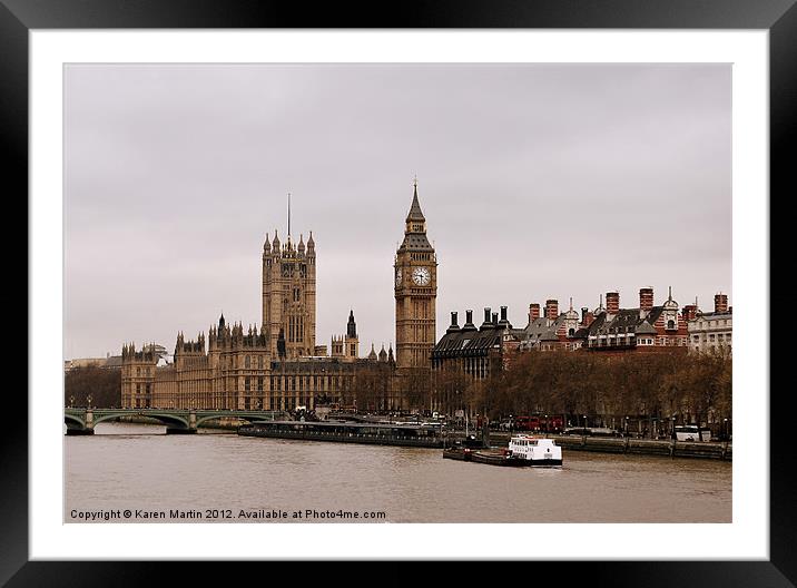 Wintry Westminster Framed Mounted Print by Karen Martin
