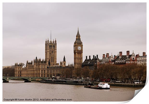 Wintry Westminster Print by Karen Martin