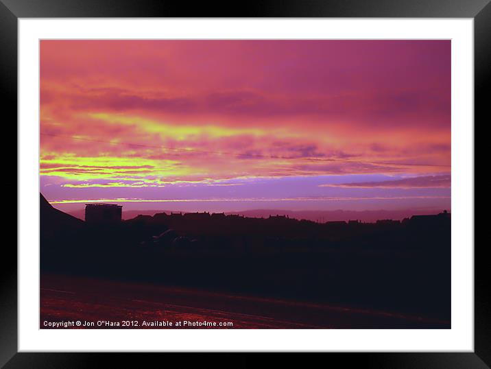 GARRABOST SCORCHING SUNSET 2 Framed Mounted Print by Jon O'Hara