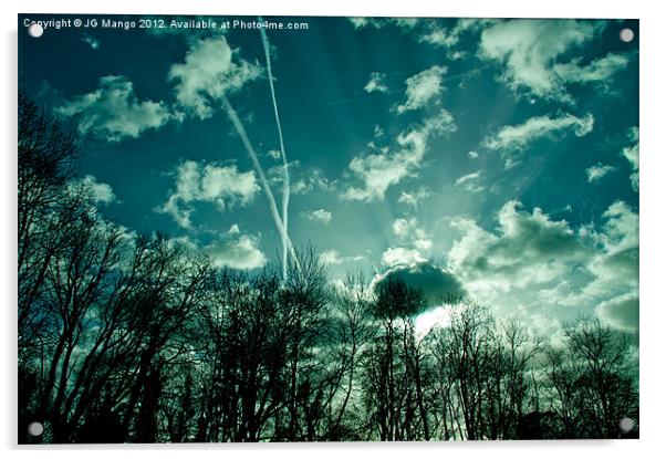 Vapour Trails & Sun Rays Acrylic by JG Mango