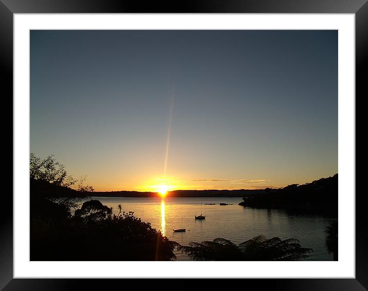 Raglan Bay sunset, New Zealand Framed Mounted Print by Matthew Williams